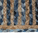 Carpet 290 x 200 cm Natural Blue Cotton Jute-2