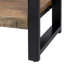 Side table MANGO 100 x 40 x 60 cm Natural Black Wood Iron-4