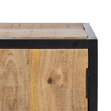TV furniture MARA Natural Black Wood Iron 150 x 40 x 55 cm-7