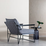 Armchair 69 x 79 x 82 cm Synthetic Fabric Grey Metal-10