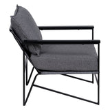 Armchair 69 x 79 x 82 cm Synthetic Fabric Grey Metal-9