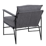 Armchair 69 x 79 x 82 cm Synthetic Fabric Grey Metal-8