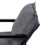 Armchair 69 x 79 x 82 cm Synthetic Fabric Grey Metal-5