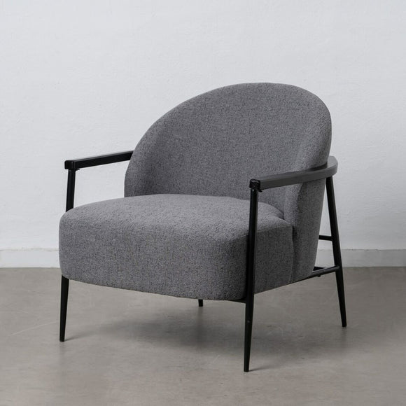 Armchair 74 x 72 x 81 cm Synthetic Fabric Grey Wood-0
