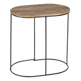 Side table 60 x 39,5 x 60 cm Natural Black Metal Wood (2 Units)-9