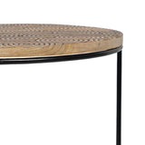 Side table 60 x 39,5 x 60 cm Natural Black Metal Wood (2 Units)-8