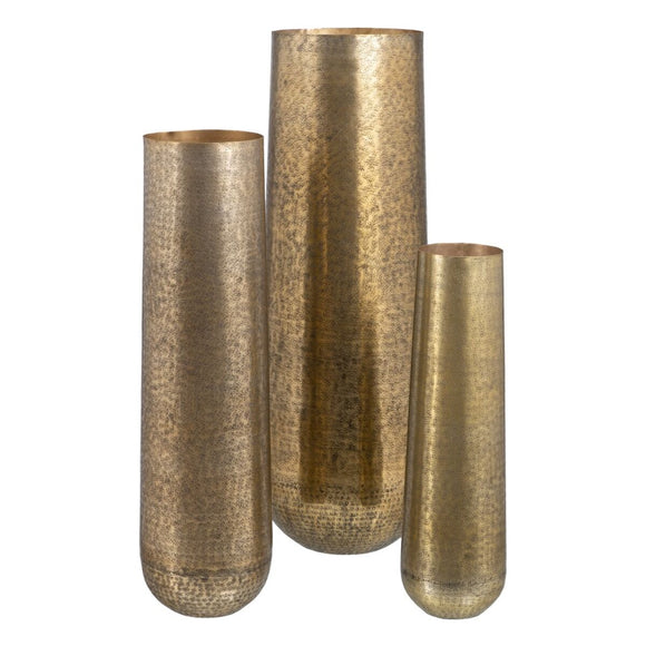 Set of 3 Vases Golden Aluminium-0