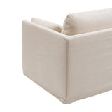 3-Seater Sofa Beige Viscose 224 x 100 x 94 cm-4