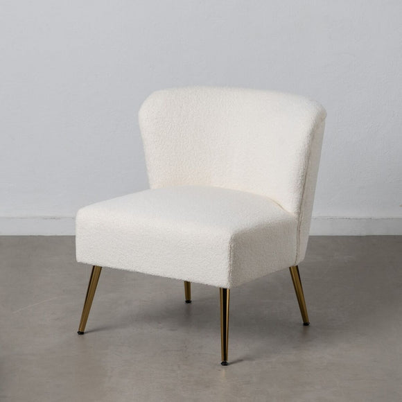 Armchair 66 x 65 x 72 cm Synthetic Fabric Metal White-0