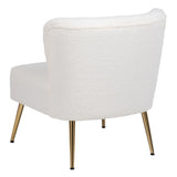 Armchair 66 x 65 x 72 cm Synthetic Fabric Metal White-8