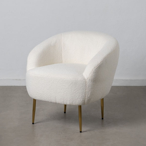 Armchair 75 x 70 x 74 cm Synthetic Fabric Metal White-0