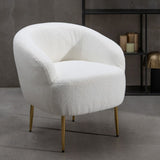 Armchair 75 x 70 x 74 cm Synthetic Fabric Metal White-10