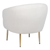 Armchair 75 x 70 x 74 cm Synthetic Fabric Metal White-8