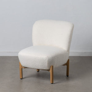 Armchair 62 x 75 x 74 cm Synthetic Fabric Metal White-0