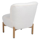 Armchair 62 x 75 x 74 cm Synthetic Fabric Metal White-8