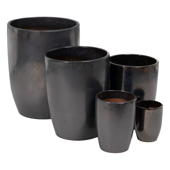 Vase Black Ceramic 56 x 56 x 70 cm (5 Units)-0
