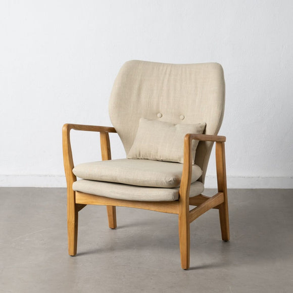 Armchair 67 x 73 x 84 cm Synthetic Fabric Beige Wood-0