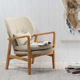 Armchair 67 x 73 x 84 cm Synthetic Fabric Beige Wood-10