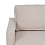 Sofa 163 x 87 x 90 cm Synthetic Fabric Beige Metal-6