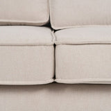 Sofa 163 x 87 x 90 cm Synthetic Fabric Beige Metal-5