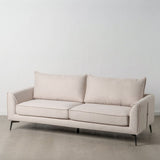 3-Seater Sofa Beige 216 x 85 x 88 cm Metal-8
