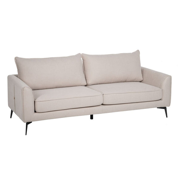 3-Seater Sofa Beige 216 x 85 x 88 cm Metal-0
