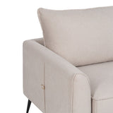 3-Seater Sofa Beige 216 x 85 x 88 cm Metal-5