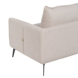 3-Seater Sofa Beige 216 x 85 x 88 cm Metal-2