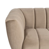 3-Seater Sofa Champagne Golden Rubber wood Velvet 226 x 86 x 76 cm-6
