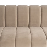 3-Seater Sofa Champagne Golden Rubber wood Velvet 226 x 86 x 76 cm-5