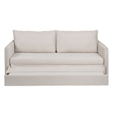 Sofa Beige Polyester Linen 210 x 93 x 95 cm-3
