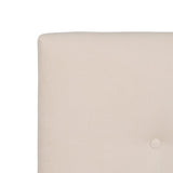 Headboard 165 x 8 x 125 cm Synthetic Fabric Cream-4