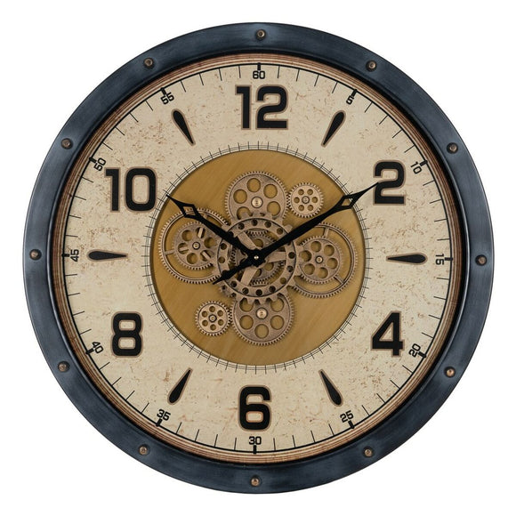 Wall Clock Black Golden Crystal Iron 72 x 9 x 72 cm (3 Units)-0