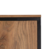Cupboard LENNOX Black Natural 90 x 45 x 190 cm-5