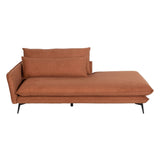Chaise Longue Sofa Brown Wood Iron Foam 210 x 100 x 90 cm-7
