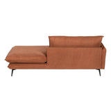 Chaise Longue Sofa Brown Wood Iron Foam 210 x 100 x 90 cm-6