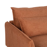 Chaise Longue Sofa Brown Wood Iron Foam 210 x 100 x 90 cm-5
