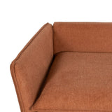 Chaise Longue Sofa Brown Wood Iron Foam 210 x 100 x 90 cm-3