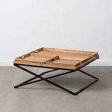 Centre Table Natural Iron Mango wood 85 x 85 x 39 cm-8