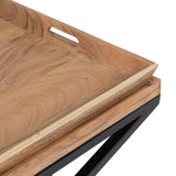 Centre Table Natural Iron Mango wood 85 x 85 x 39 cm-4