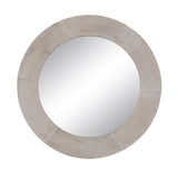 Wall mirror White Natural Crystal Mango wood MDF Wood Vertical Circular 61 x 2,5 x 61 cm-5