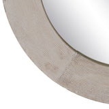 Wall mirror White Natural Crystal Mango wood MDF Wood Vertical Circular 61 x 2,5 x 61 cm-3