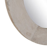 Wall mirror White Natural Crystal Mango wood MDF Wood Vertical Circular 61 x 2,5 x 61 cm-2