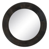 Wall mirror Dark brown Crystal Mango wood MDF Wood Vertical Circular 122 x 3,8 x 122 cm-5