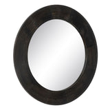 Wall mirror Dark brown Crystal Mango wood MDF Wood Vertical Circular 122 x 3,8 x 122 cm-0