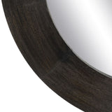 Wall mirror Dark brown Crystal Mango wood MDF Wood Vertical Circular 122 x 3,8 x 122 cm-3