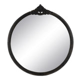 Wall mirror Dark brown Crystal Mango wood MDF Wood Vertical Circular 76,2 x 3,8 x 81,3 cm-2