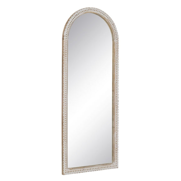 Wall mirror White Natural Crystal Mango wood MDF Wood Vertical 60,9 x 3,8 x 152,4 cm-0