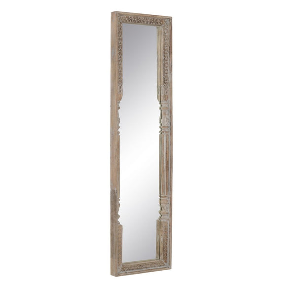 Dressing Mirror White Natural Crystal Mango wood MDF Wood Vertical 48,26 x 7 x 183 cm-0