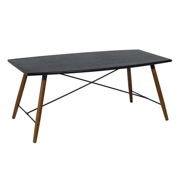 Dining Table OSLO Black Natural Wood Iron MDF Wood 179 x 90 x 75 cm-0